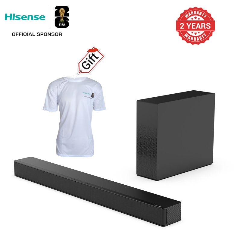 Hisense 2.1CH SOUNDBAR WITH WIRELESS SUBWOOFER HS2100 Woofer Bluetooth Speaker Remote