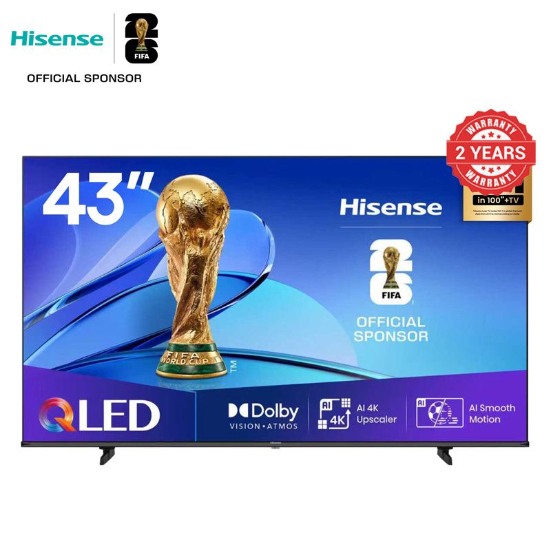 Hisense 43Q6Q 43 inch 4K UHD QLED Smart TV with Dolby Vision Netflix YouTube  VIDAA Smart TV