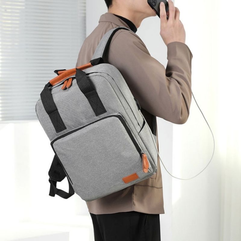 3 PCS/Sets Backpacks Bags Men Bags Bookbags School Bags USB Laptop Bags Notebook Bags Travel Bag Anti-Theft Leisure Nylon Cloth Bags