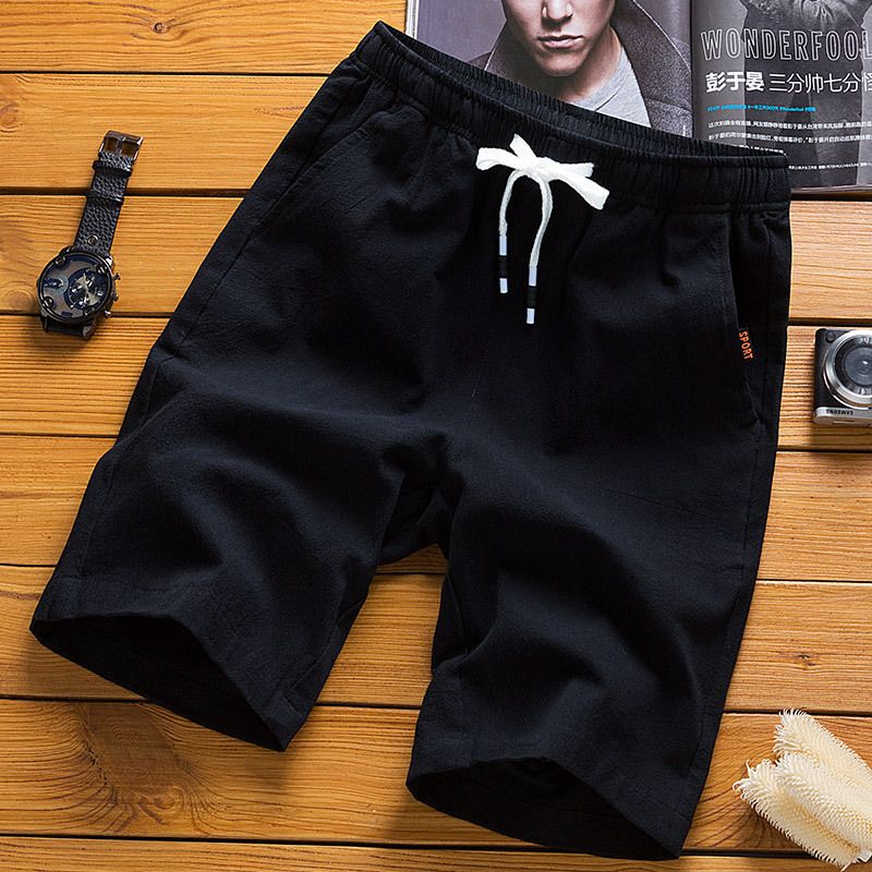 2PCS Men Shorts Pants Overalls Male Clothes Straight Trousers