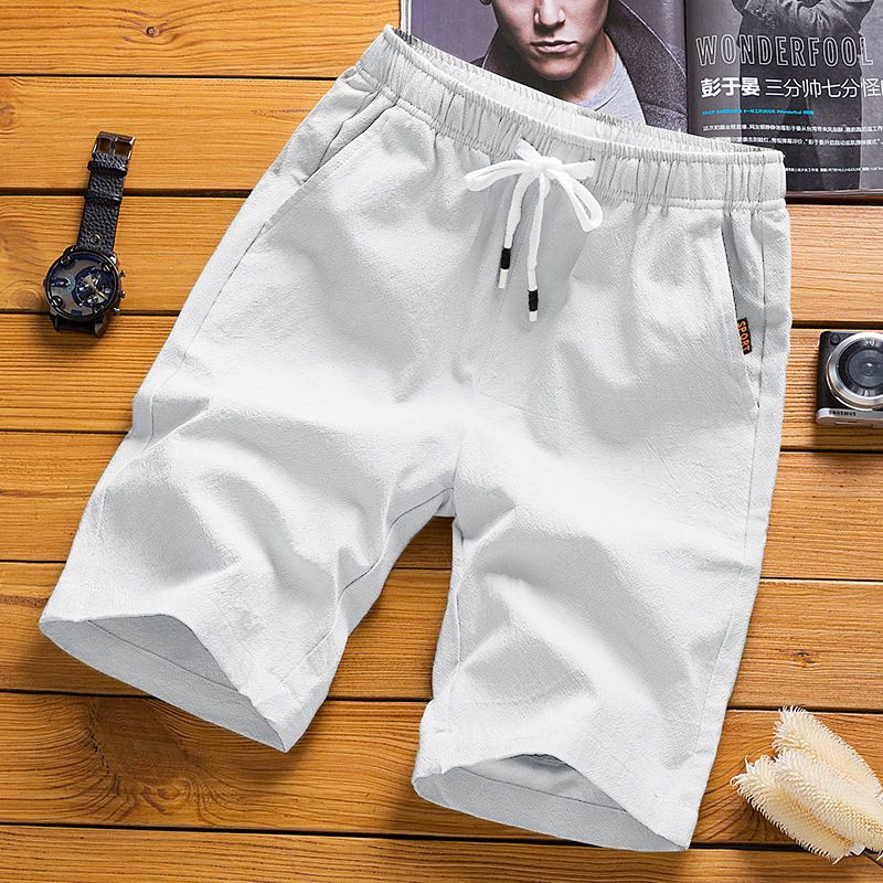 2PCS Men Shorts Pants Overalls Male Clothes Straight Trousers