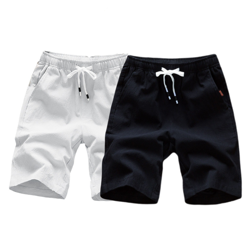 2PCS Men Shorts Pants Overalls Male Clothes Straight Trousers