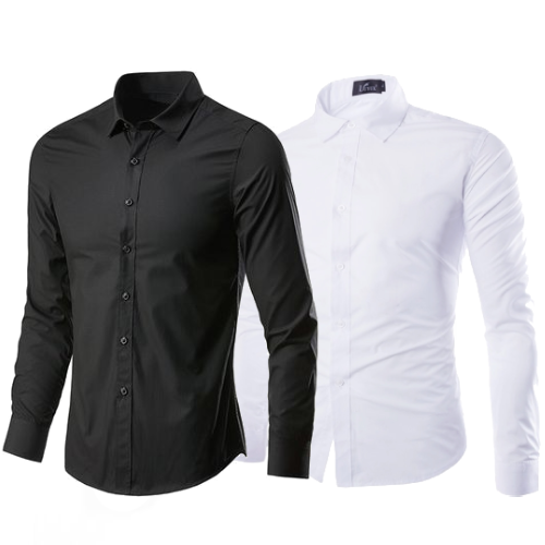 2PCS Men Shirts Formal Shirts Business Attire Blouses Men Tops