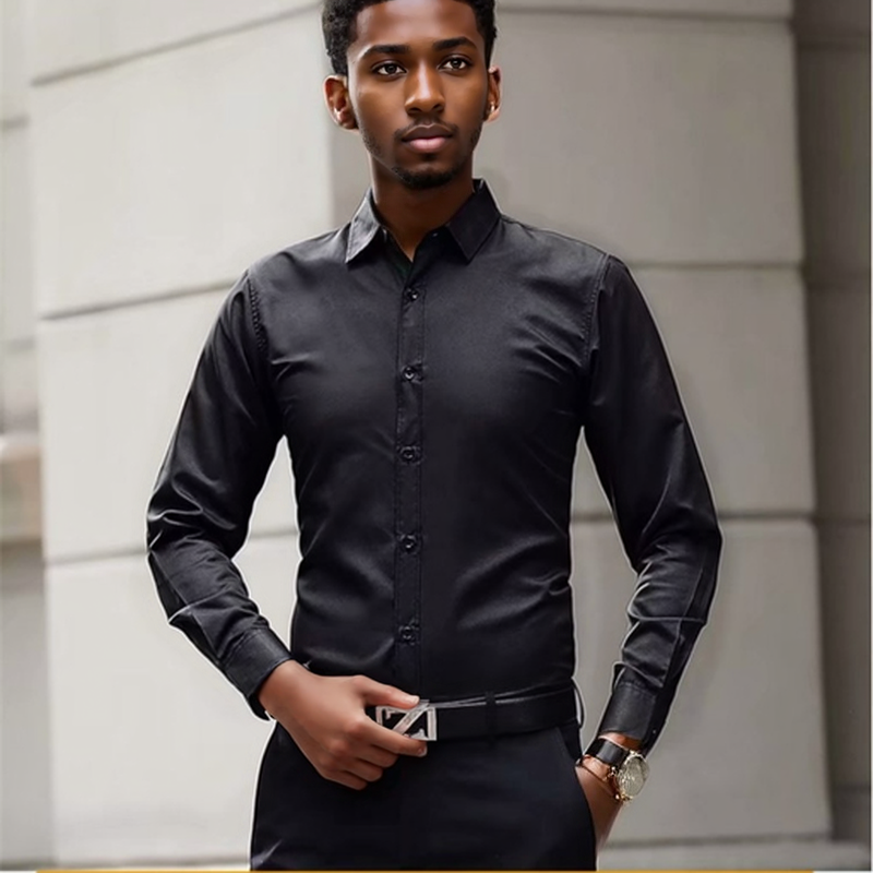 2PCS Men Shirts Formal Shirts Business Attire Blouses Men Tops