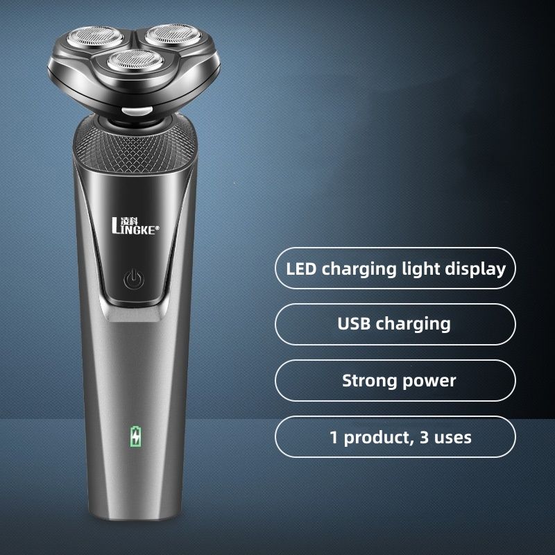 3 In 1 Men Shaver Hair Clipper Trimmer Remover Face Brush