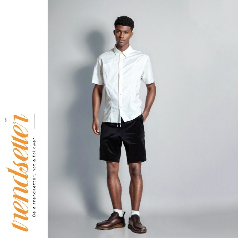 2PCS Men Shorts Pants Overalls Male Clothes Straight Trousers