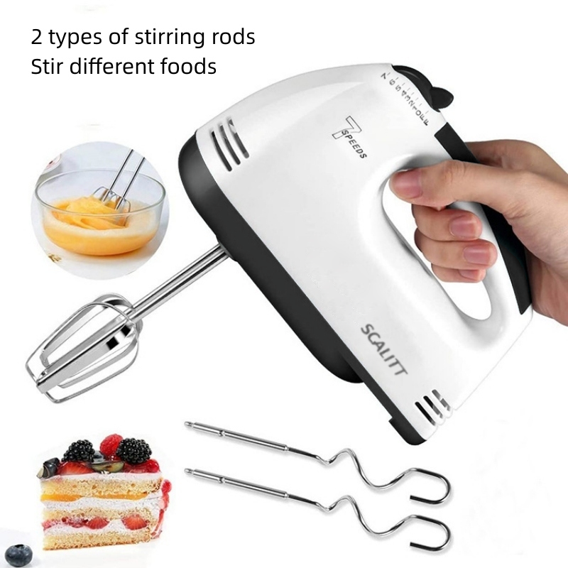 Hand Mixer Whisk Egg Beater Food Stirrer Grinder Blender Kitchenware Kitchen Tools Utensils Cooking Machine Cookware White