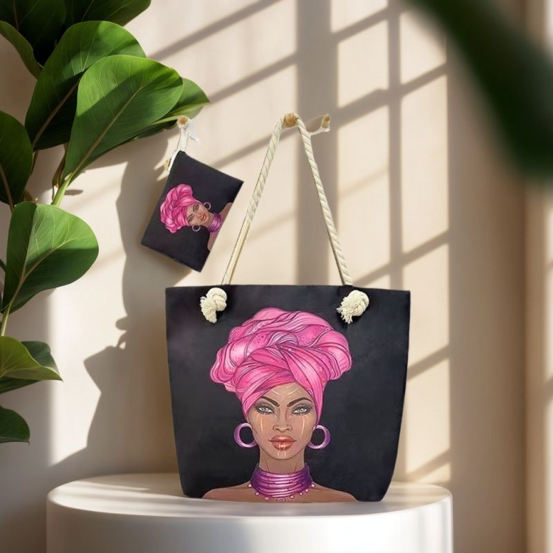 2 PCS Women Bags Ladies Bags Handbags Purse Canvas Bags Tote Bags Shoulder Bags