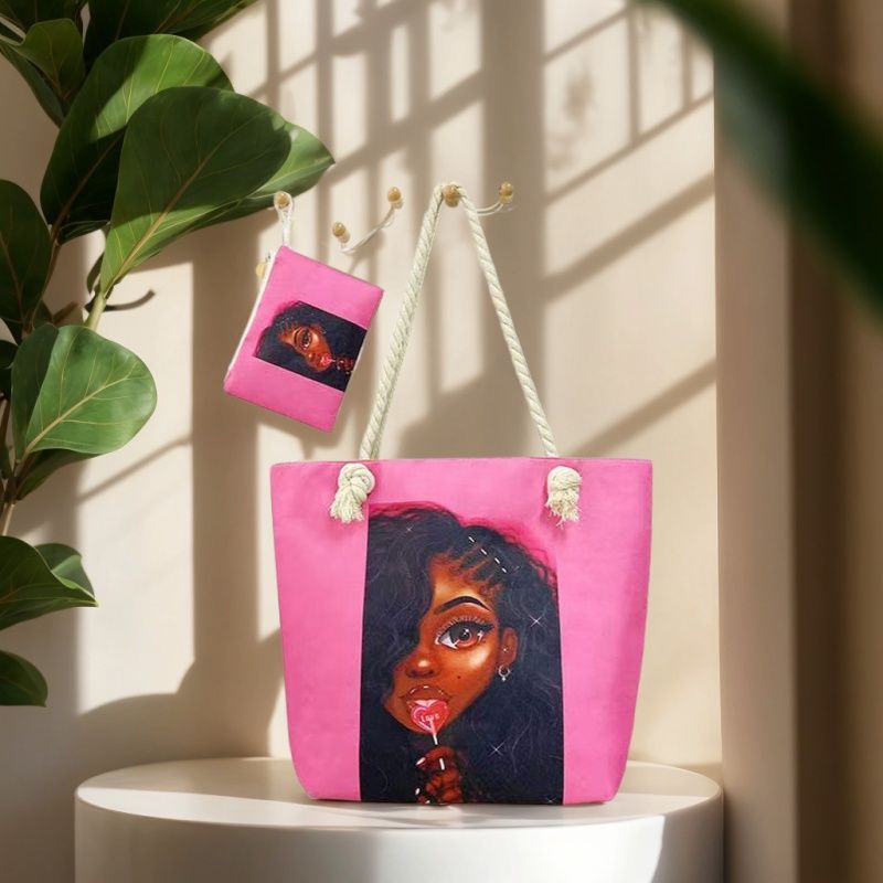 2 PCS Women Bags Ladies Bags Handbags Purse Canvas Bags Tote Bags Shoulder Bags