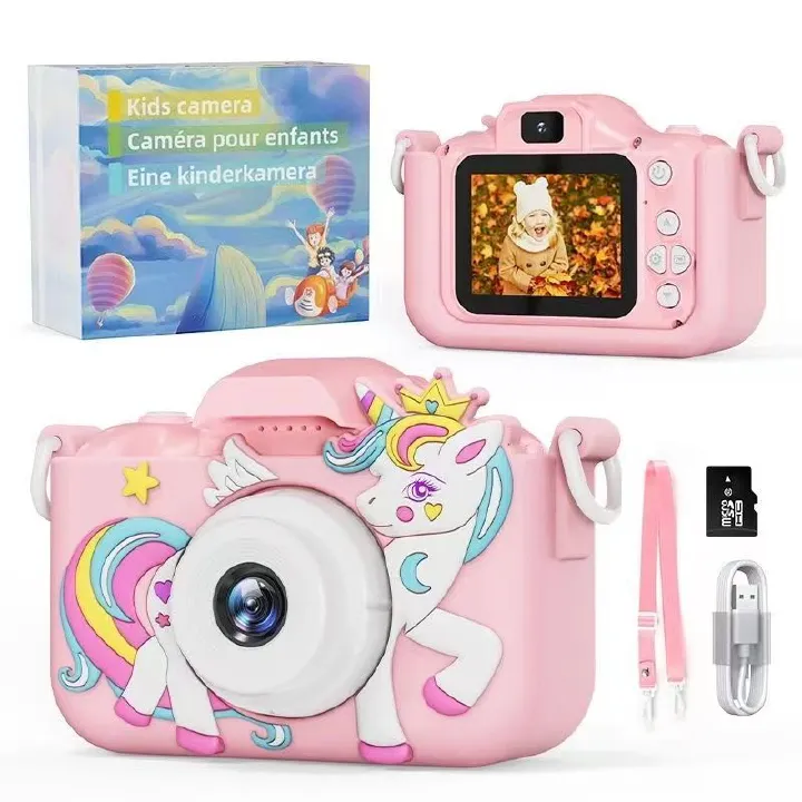 Kids Selfie HD Camera, Rechargeable Electronic Digital Video Camera, Portable  Dinosaur Camera Toy With 32G SD Card As Back-to-School Season And Boy Girl Children Birthday Gift Set For People Aged 3+
