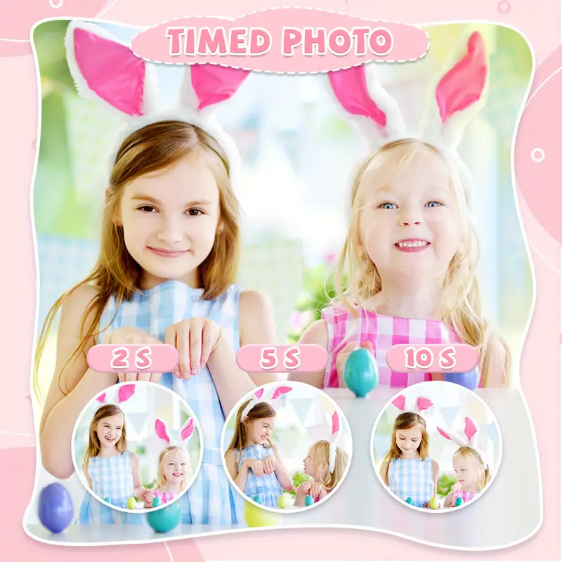 Kids Selfie HD Camera, Rechargeable Electronic Digital Video Camera, Portable  Dinosaur Camera Toy With 32G SD Card As Back-to-School Season And Boy Girl Children Birthday Gift Set For People Aged 3+