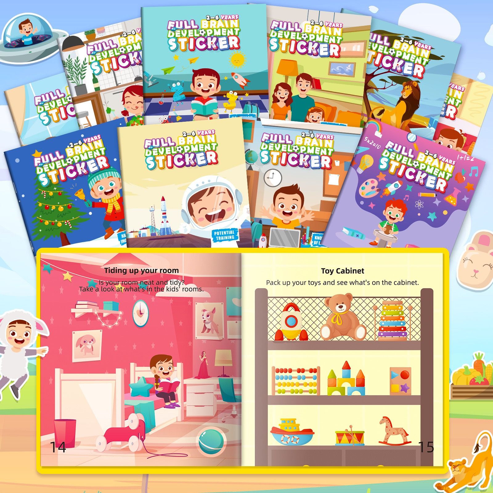 Sticker Books For Kids Children Toddlers Gift  Educational Toy Activity Books For Kid, Birthday Gifts Fun Sticker Book For Girls Boys Aged 2-6+ Years