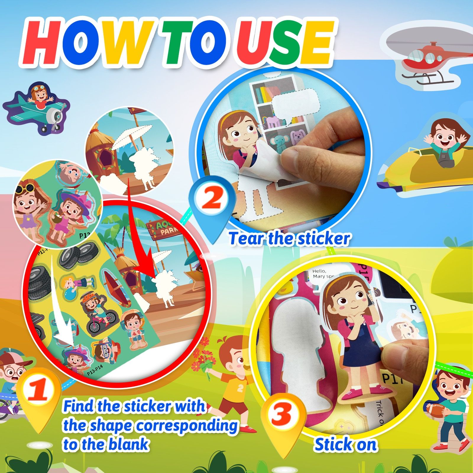 Sticker Books For Kids Children Toddlers Gift  Educational Toy Activity Books For Kid, Birthday Gifts Fun Sticker Book For Girls Boys Aged 2-6+ Years