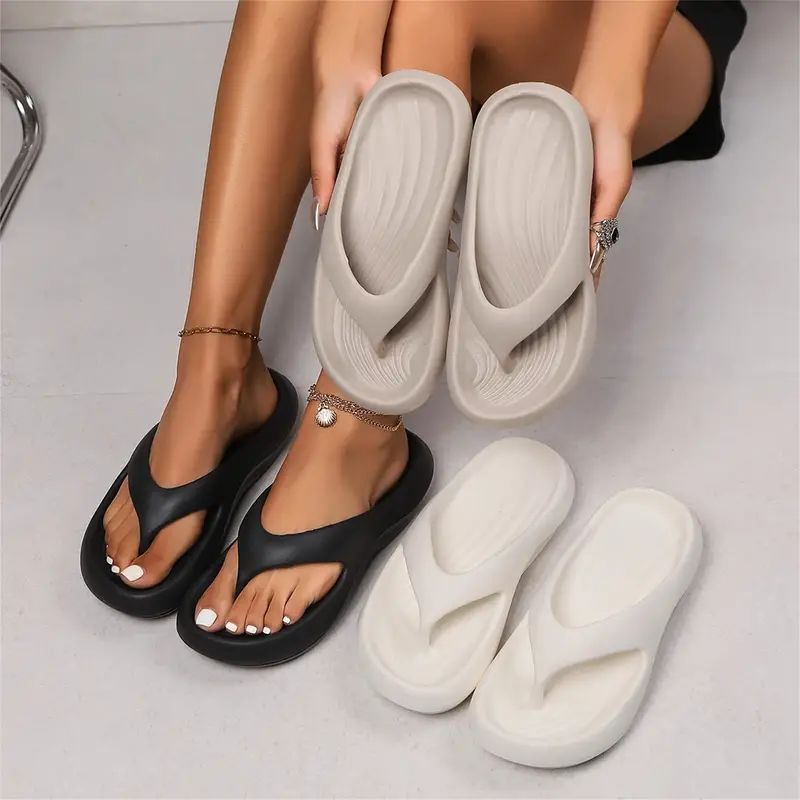 Women's Casual EVA Flip Flops, Lightweight Soft Sole Minimalist Beach Slides, Comfort Holiday & Home Leisure Slides Fashion Sandals Shoes Flat Heels