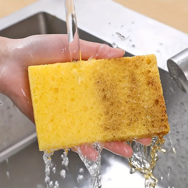 6/12pcs, Dishwashing Sponge, Natural Wood Pulp Cleaning Cloth, Dishwashing Cloth, Oil-free, Wood Pulp Sponge Block, Absorbent Magic Wipe, Cleaning Supplies, Cleaning Tool, Kitchen Utensils, Apartment