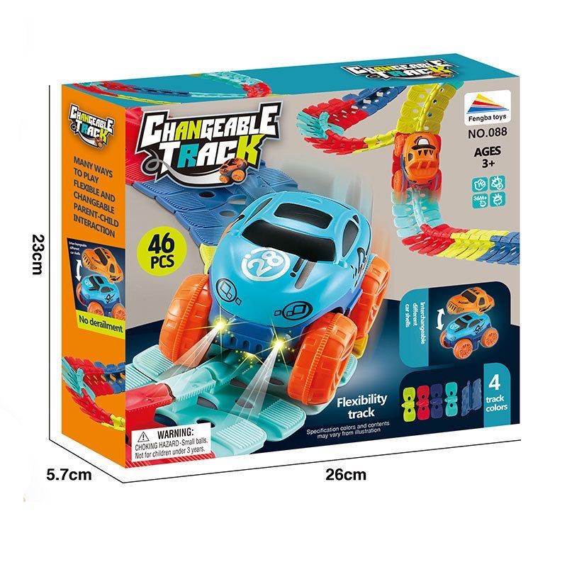 Rechargeable Changeable Track Racing Car Flexible Railway Toys Kit DIY Assembled Racing Track Set Gift for Children Creative Toys