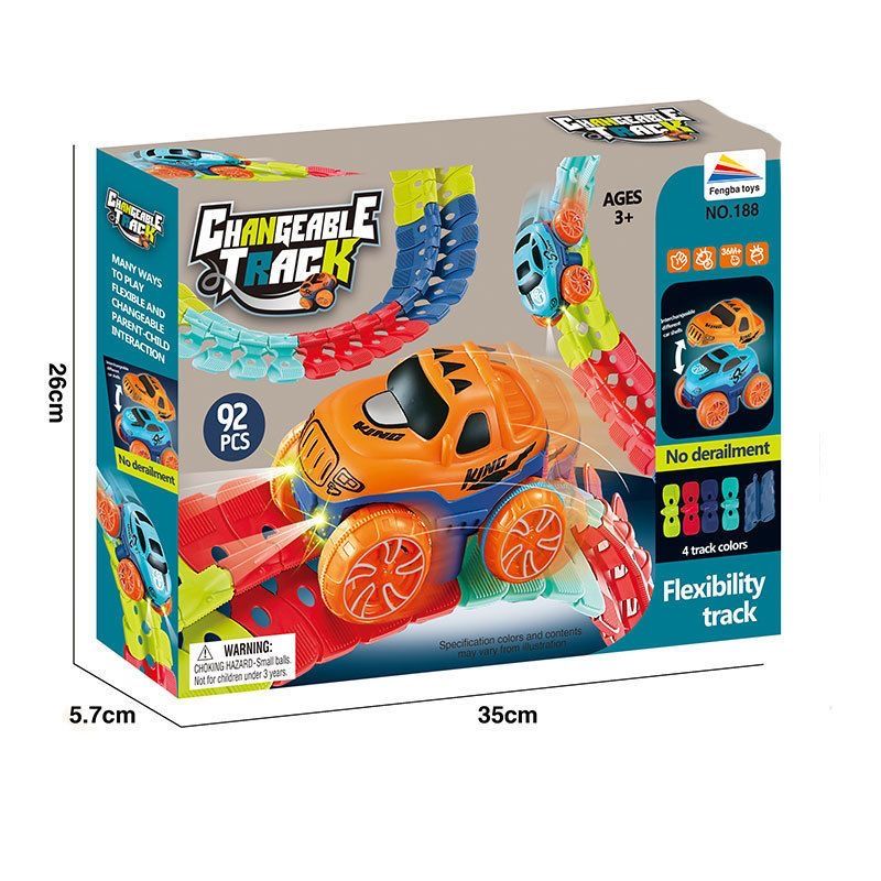 Rechargeable Changeable Track Racing Car Flexible Railway Toys Kit DIY Assembled Racing Track Set Gift for Children Creative Toys