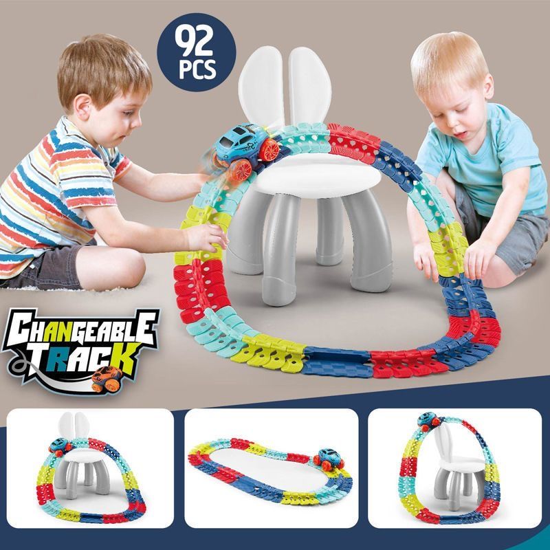 Rechargeable Changeable Track Racing Car Flexible Railway Toys Kit DIY Assembled Racing Track Set Gift for Children Creative Toys
