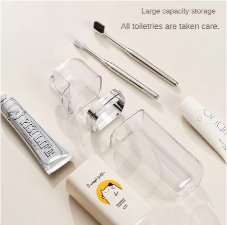 3 in 1 Family Toothbrush Travel Containers Washing Cup Set Multifunction Durable Travel Storage Cup Efficient Storage Strong Home Storage Personal Care Oral Care Wash Cup