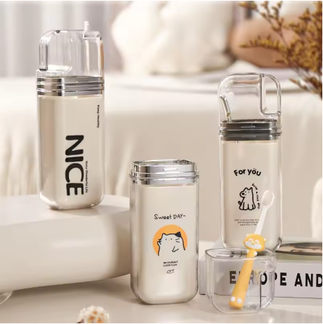 3 in 1 Family Toothbrush Travel Containers Washing Cup Set Multifunction Durable Travel Storage Cup Efficient Storage Strong Home Storage Personal Care Oral Care Wash Cup