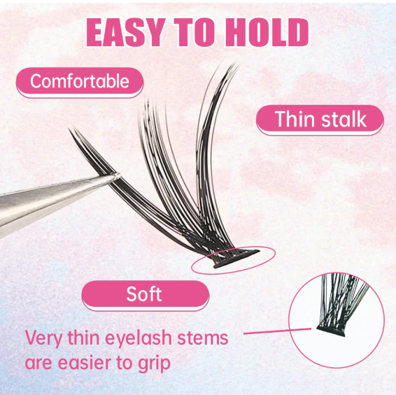 DIY Lashes Extension Kit Eyelashes 200 PCS Dense Natural-Looking Clusters Lash Bond and Seal Makeup Tools for Gluing Lashes Gluing Glue Accessories 20D Mixed Lengths