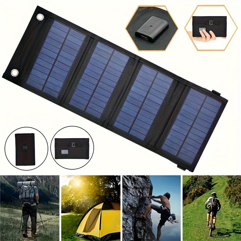 USB Waterproof Foldable Solar Panel Portable Flexible Small 20W 5V Folding Solar Panels Cells Mobile Phone Battery Charger