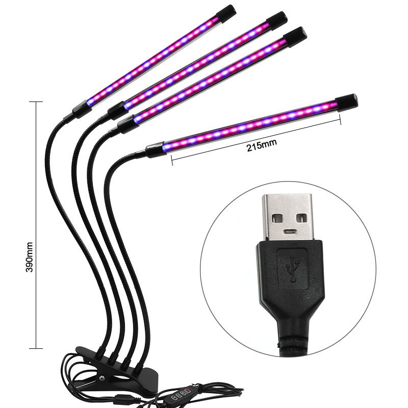LED USB Grow Light Phytolamp for Plants with Control Full Spectrum Fitolamp Lights Home Flower Seedling Clip Phyto Lamp