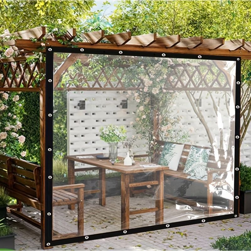 Thicken Transparent Waterproof Tarpaulin Garden Rainproof Clear Poly Tarp Plant Cover Insulation Shed Cloth with Grommets Balcony Oilcloth