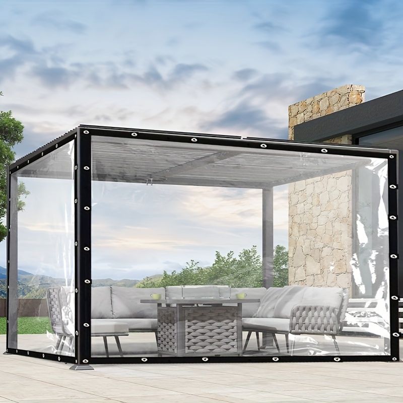 Thicken Transparent Waterproof Tarpaulin Garden Rainproof Clear Poly Tarp Plant Cover Insulation Shed Cloth with Grommets Balcony Oilcloth