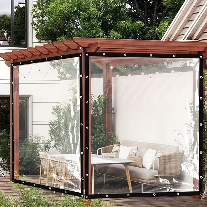 Thicken Transparent Waterproof Tarpaulin Garden Rainproof Clear Poly Tarp Plant Cover Insulation Shed Cloth with Grommets Balcony Oilcloth