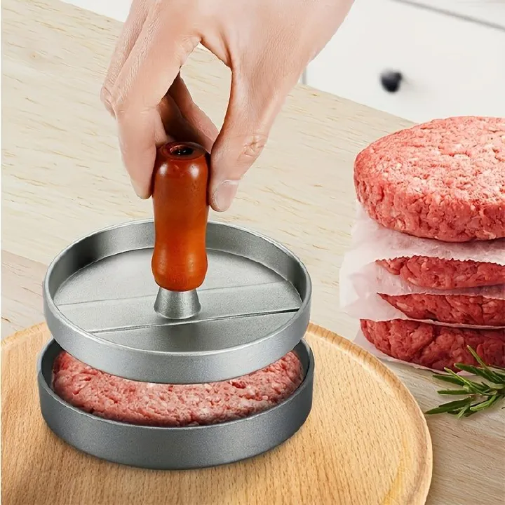 Easy Release Non-Stick Burger Press Set Round Hamburger Mold Aluminum Alloy Hamburger Meat Beef BBQ Burger Meat Press Kitchen Food Mold