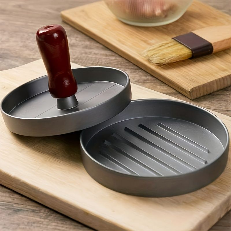 Easy Release Non-Stick Burger Press Set Round Hamburger Mold Aluminum Alloy Hamburger Meat Beef BBQ Burger Meat Press Kitchen Food Mold