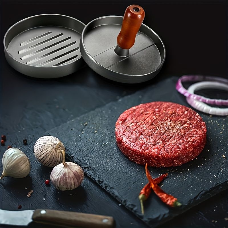 Easy Release Non-Stick Burger Press Set Round Hamburger Mold Aluminum Alloy Hamburger Meat Beef BBQ Burger Meat Press Kitchen Food Mold