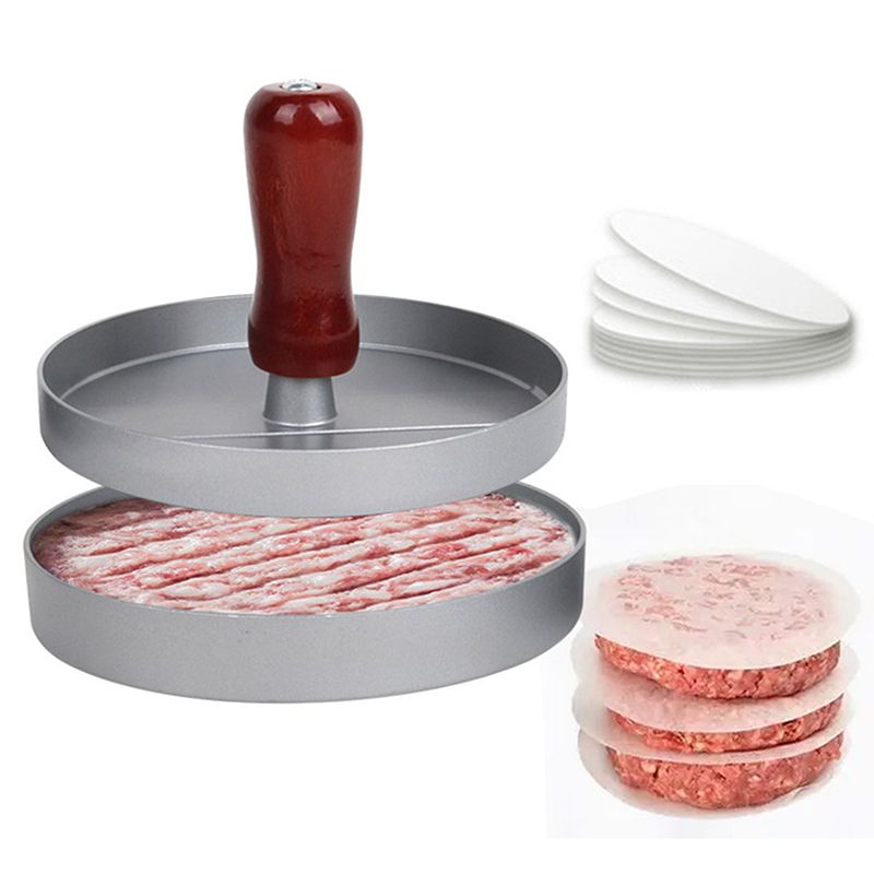 Easy Release Non-Stick Burger Press Set Round Hamburger Mold Aluminum Alloy Hamburger Meat Beef BBQ Burger Meat Press Kitchen Food Mold