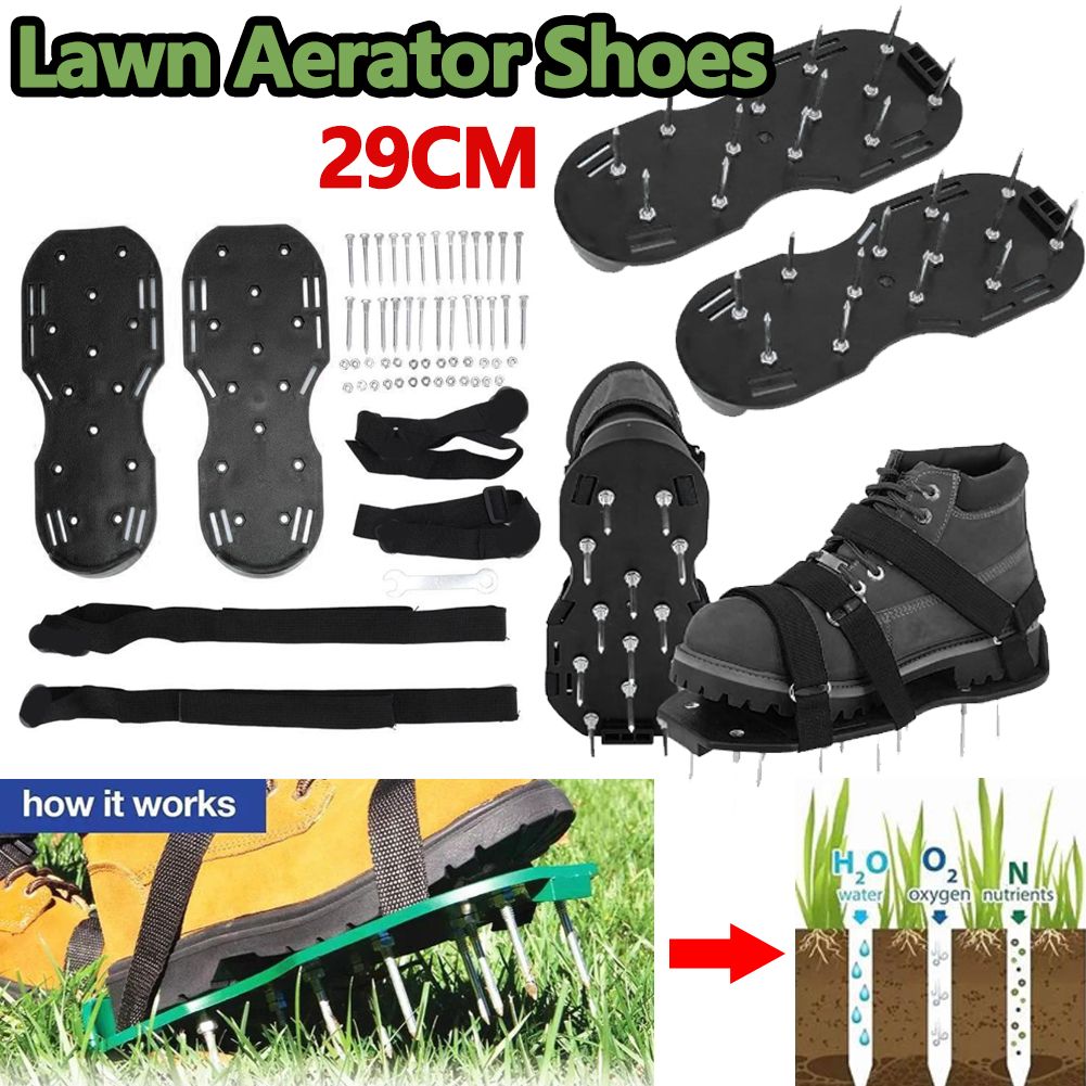 Gardening Soil Loosening Shoe Equipment Garden Lawn Aerator Shoes Garden Yard Grass Cultivator Scarification Nail Tool Lawn Aerator Spikes Shoes Garden Tools