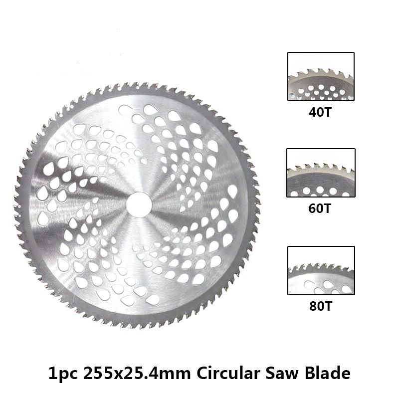 10 Inch Universal Lawn Mower Blade 40T/60T/80T Brush Cutter Blade Tree Trimmer Saw Blade Carbide Replacement Circular Saw Blade
