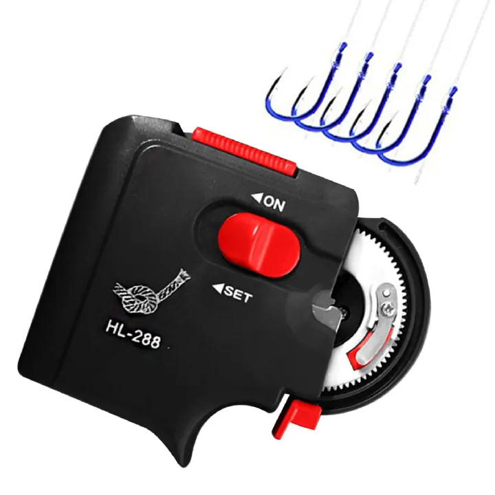 Electric Device Automatic Fish Hook Tier Tying Machine Device Tie Knot Lure Fishing Hook Line Tyer Portable Fast Hook Tying Device for Tackle Box