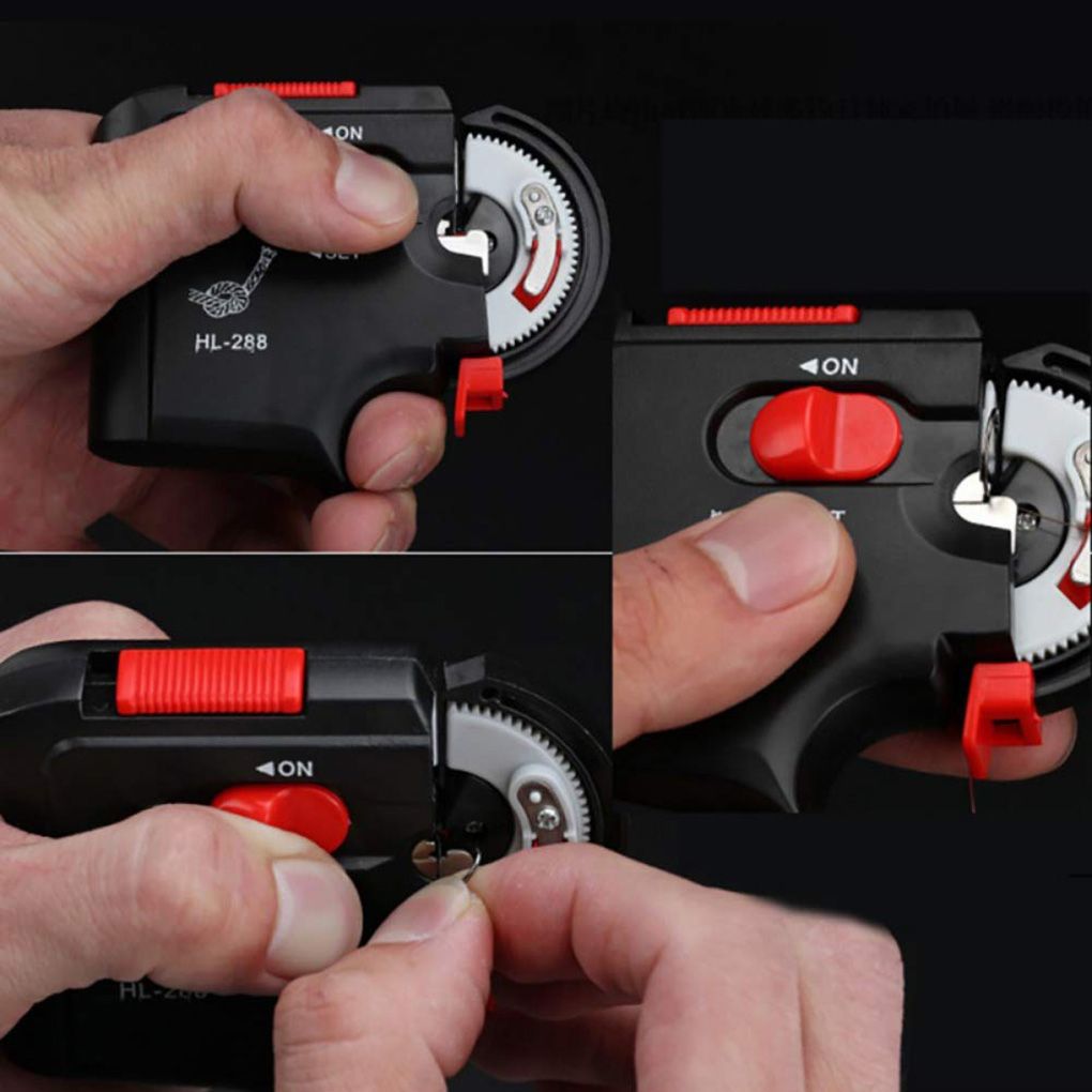Electric Device Automatic Fish Hook Tier Tying Machine Device Tie Knot Lure Fishing Hook Line Tyer Portable Fast Hook Tying Device for Tackle Box