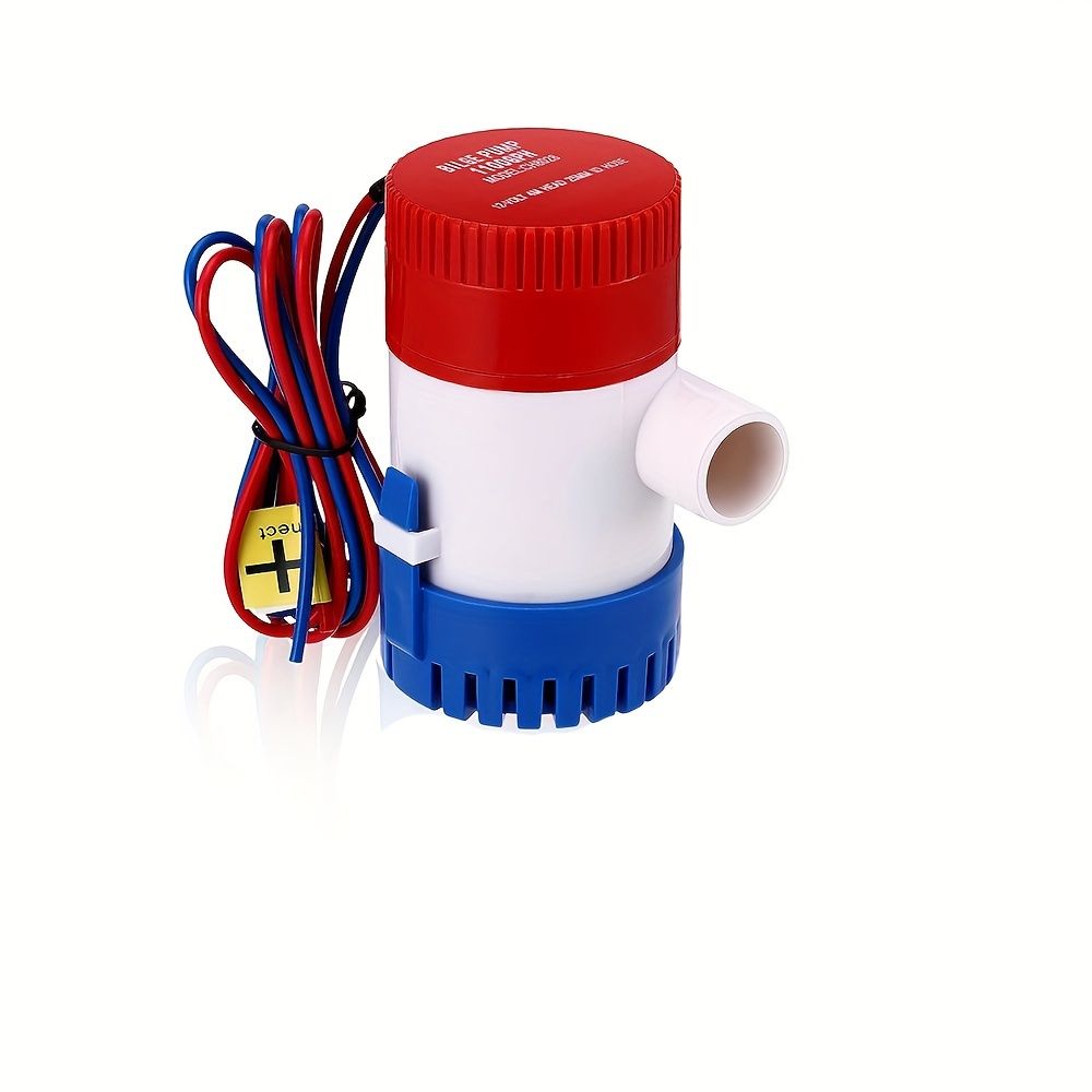 Non-Automatic 12V Electric Pump 1100GPH Marine Bilge Submersible Boat Water Pump for Ponds Pools Boats RVs - Reliable Corrosion-Resistant