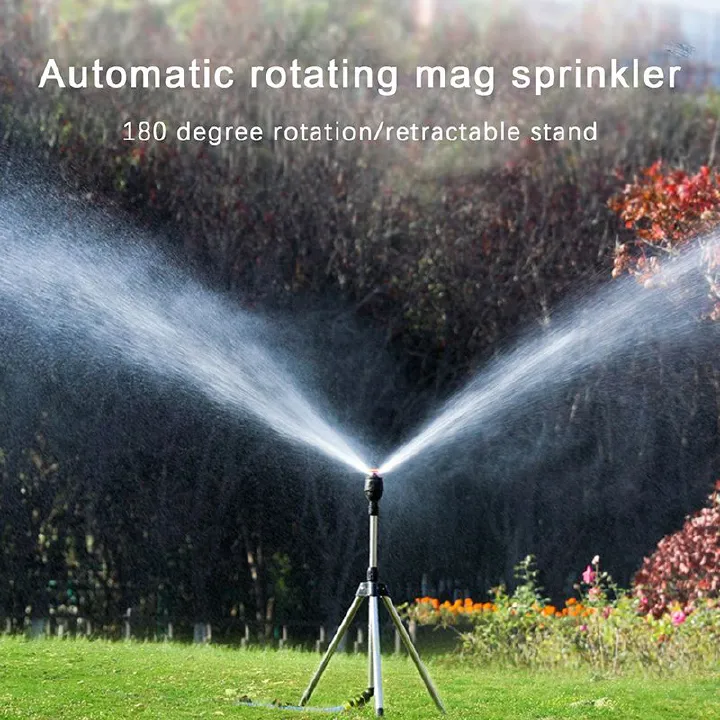 360 Rotary Irrigation Sprinkler Head With Tripod Telescopic Support Automatic Rotating Sprayer Garden Watering Drip Water Seepage Device  Balcony Succulent Sprinkler
