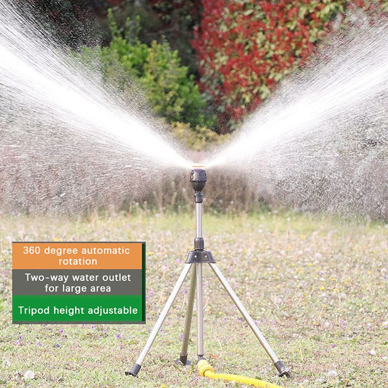 360 Rotary Irrigation Sprinkler Head With Tripod Telescopic Support Automatic Rotating Sprayer Garden Watering Drip Water Seepage Device  Balcony Succulent Sprinkler