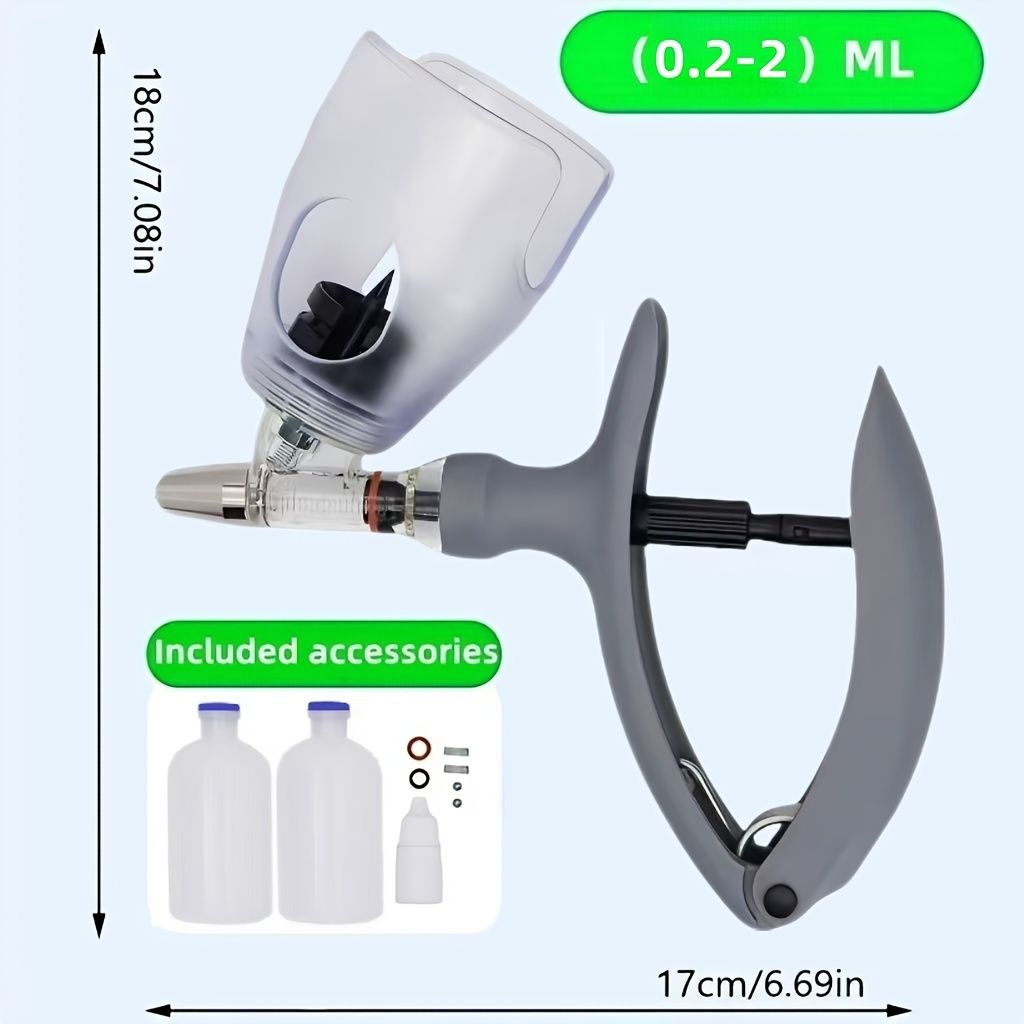 2ml /5ml Automatic Veterinary Dose Syringe Gun Set Continuous Syringe Animal Injection Adjustable Vaccine for Livestock Pig Cattle Sheep