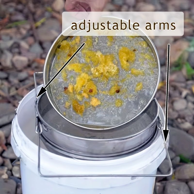 Reusable Sieve Honey Coarse Mesh Double-Layer Honey Strainer Stainless Steel Screen Bilayer Honey Net Filters Beekeeping Bee Tools