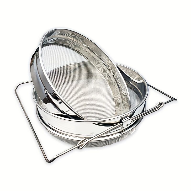 Reusable Sieve Honey Coarse Mesh Double-Layer Honey Strainer Stainless Steel Screen Bilayer Honey Net Filters Beekeeping Bee Tools