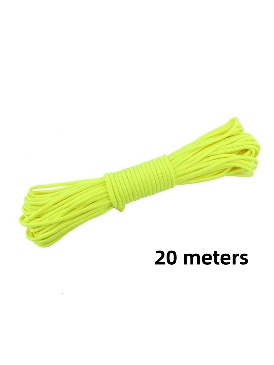 1pc 9-core 20M Night Luminous Paracord 20 Meters Glow In The Dark Cord For Outdoor Binding Reflective Tent Guyline Ropes for Windproof Awning and Canopy Secure Line
