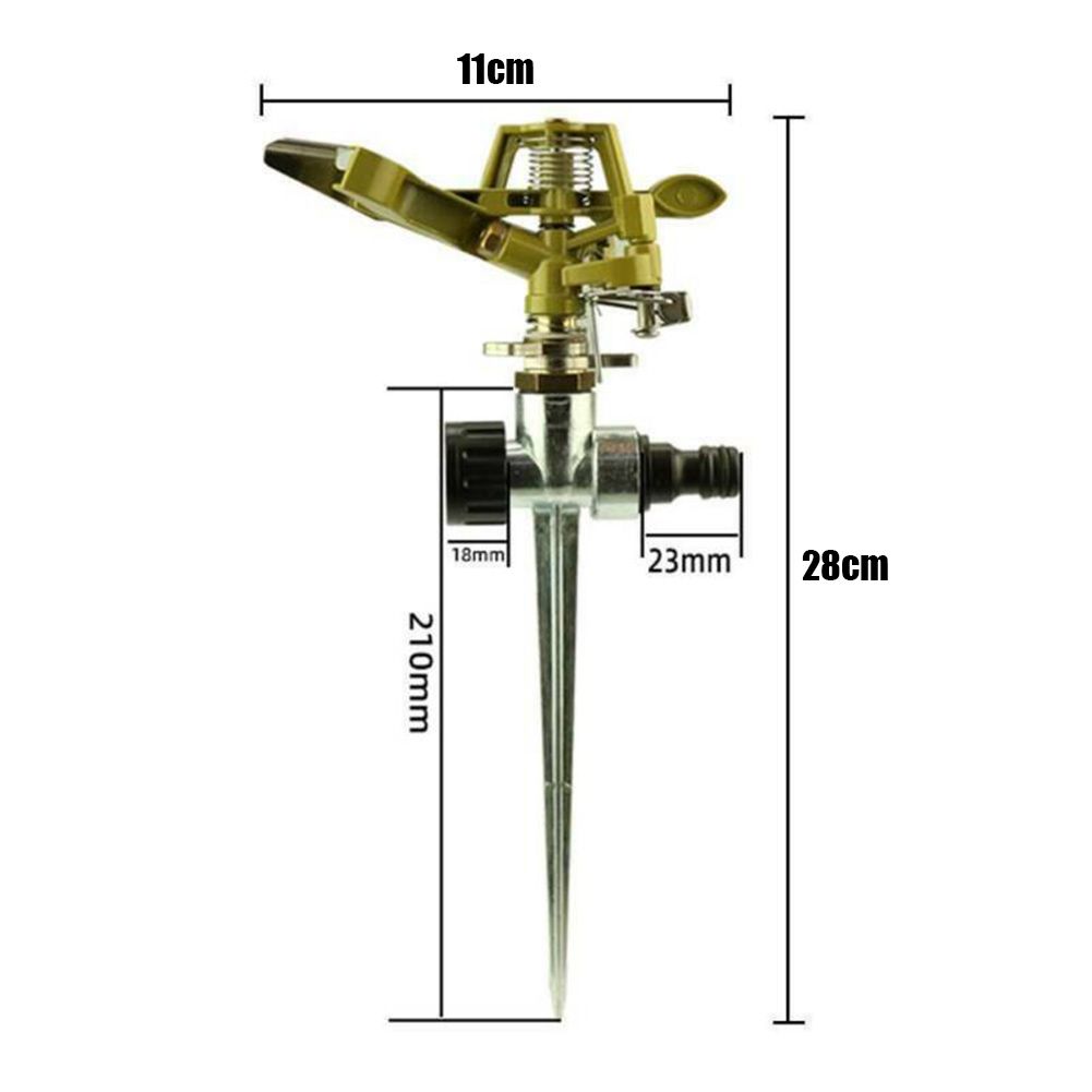 Garden Sprinklers 360 Degree Adjustable Rotate Sprinkler Lawn Irrigation Metal Spiked Impulse Quick-Release 1/2" Hose Connector Ideal for Lawn & Flower Watering