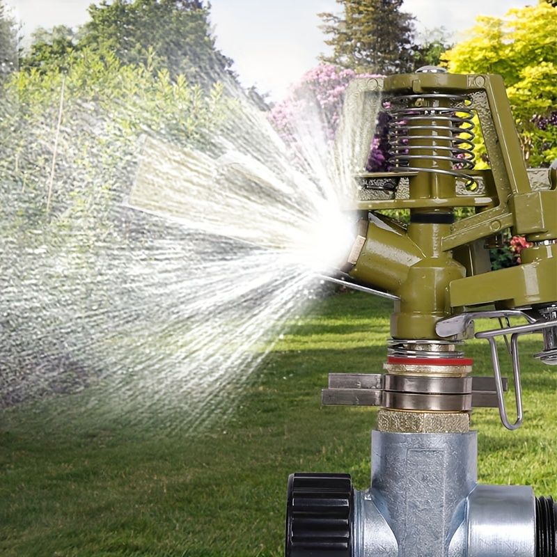 Garden Sprinklers 360 Degree Adjustable Rotate Sprinkler Lawn Irrigation Metal Spiked Impulse Quick-Release 1/2" Hose Connector Ideal for Lawn & Flower Watering