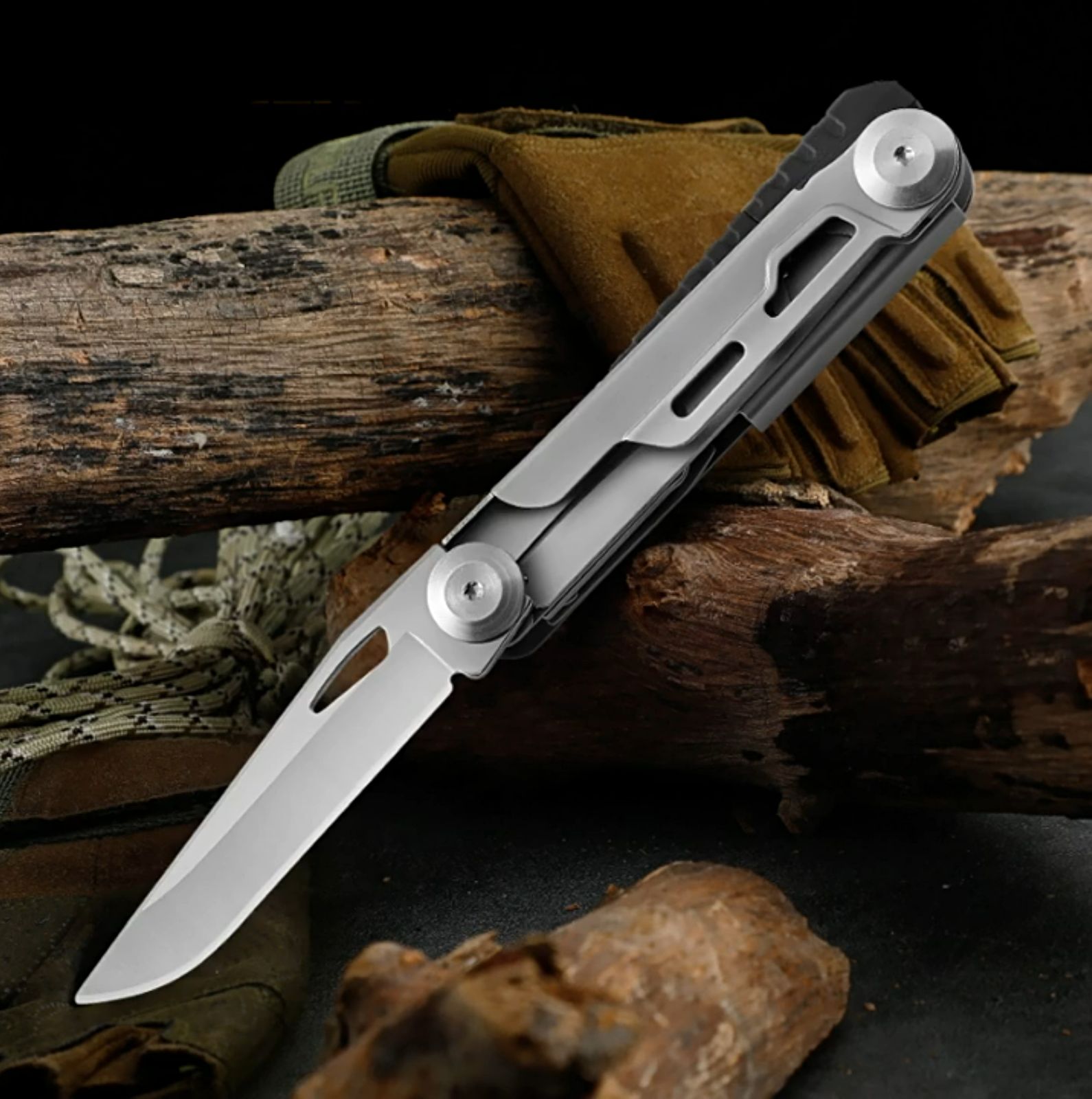 Stainless Steel Mini Knife Portable Pocket Knife Outdoor Equipment Survival Camp Tool Flint Multifunctional Folding Knife