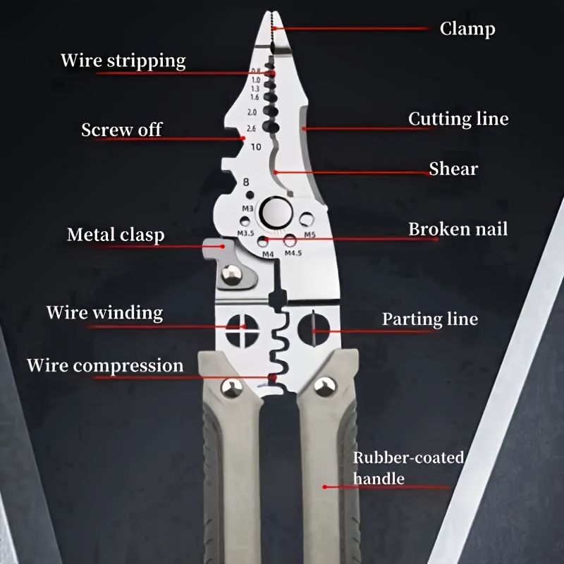 Multi Functional Crimper Cable Cutter Adjustable Automatic Wire Stripper Stripping Crimping Pliers Terminal Hand Tool