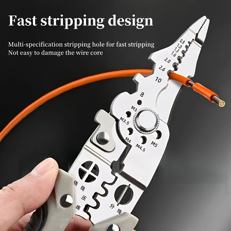 Multi Functional Crimper Cable Cutter Adjustable Automatic Wire Stripper Stripping Crimping Pliers Terminal Hand Tool